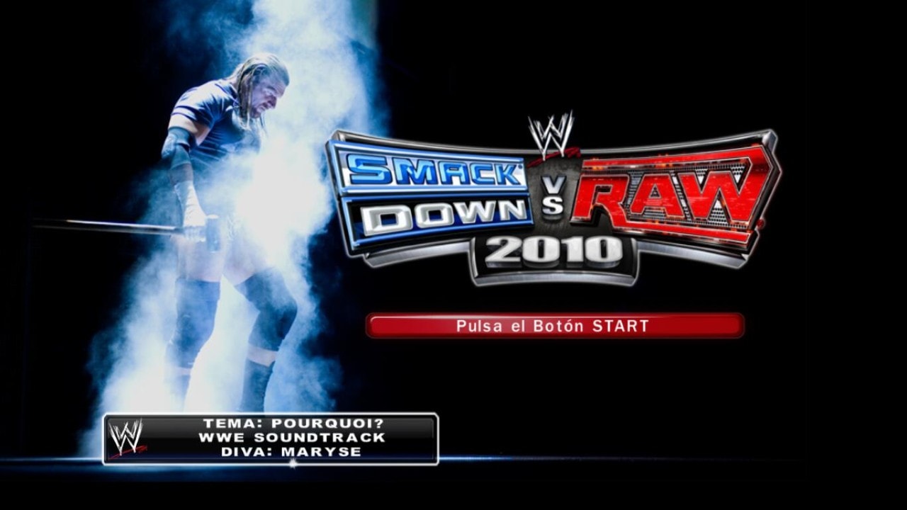 WWE Smackdown vs. Raw 2010 title screen for Xbox 360